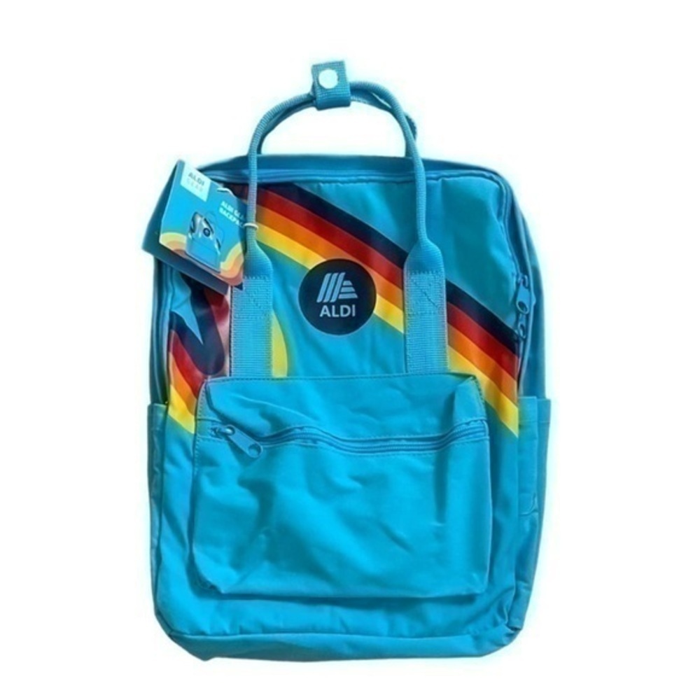 💋NWT Aldi’s gear blue rainbow 🌈 backpack book bag. - Picture 2 of 3